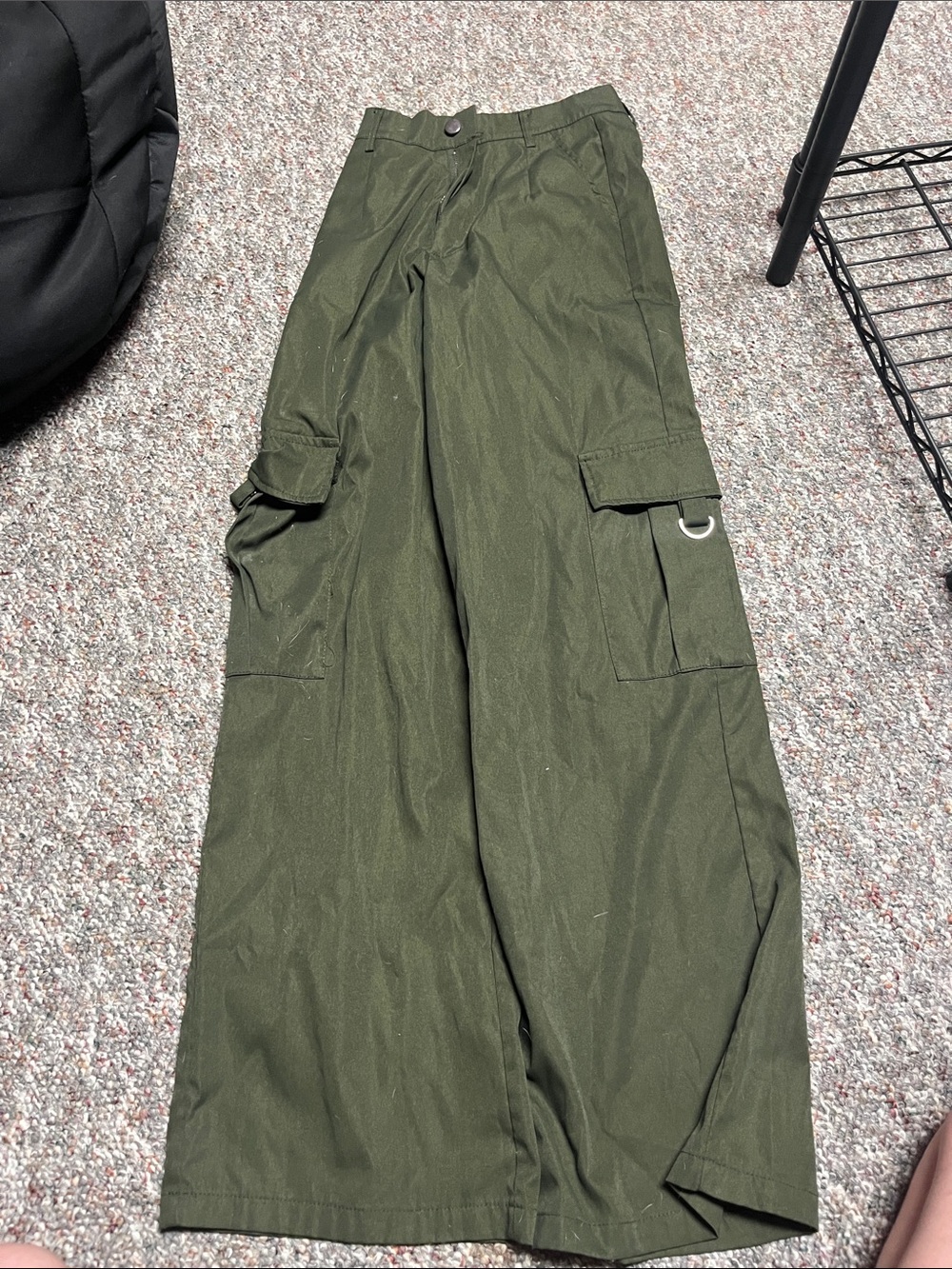 SHEIN Olive Green Wide-Leg Cargo Pants